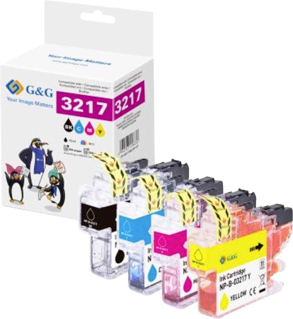 G&G Druckerpatrone Kompatibel Schwarz, Cyan, Magenta, Gelb NP-B-03217BKCMY-B GP-B3217BKCMY-4P