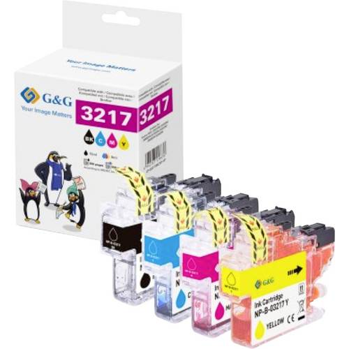 G&G Druckerpatrone Kompatibel Schwarz, Cyan, Magenta, Gelb NP-B-03217BKCMY-B GP-B3217BKCMY-4P