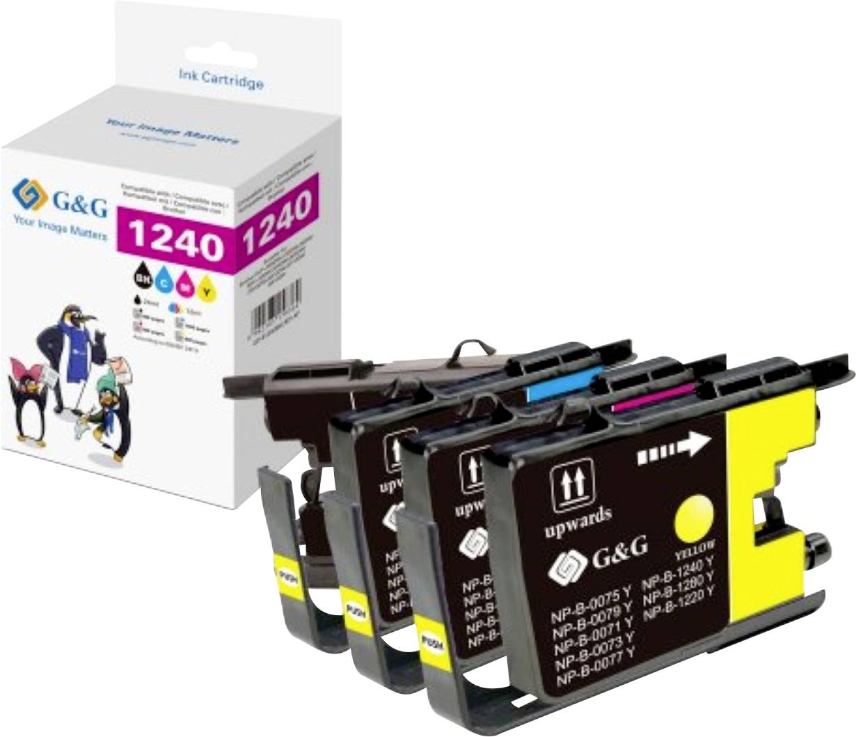 G&G Druckerpatrone Kompatibel Schwarz, Cyan, Magenta, Gelb NP-B-1240BK*4/C/M/Y*2 GP-B1240BKCMY-4P