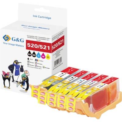 Tintenpatronensatz, mit Verpackung gezeigt, enthält Cyan-, Magenta-, Gelb-, Schwarz- und Graupatronen. Kompatibel mit bestimmten Druckermodellen.