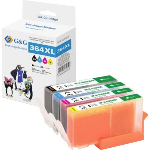 G&G Druckerpatrone Kompatibel Schwarz, Cyan, Magenta, Gelb NP2-H-0684EXLBK/364XLCMY GP-H364XLBKCMY-4P