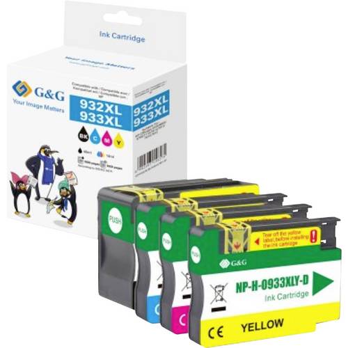 G&G Druckerpatrone Kompatibel GP-H932XLBK/933XLCMY-4P