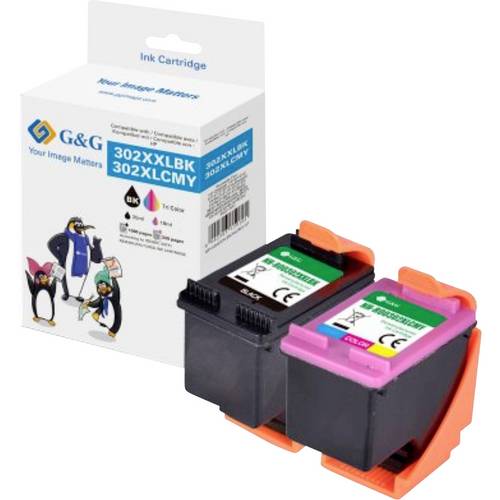 G&G Druckerpatrone Kompatibel Schwarz, Color NH-RC0302XLBK-T/XLCMY-T GP-H302XXLBK/XLCMY-2P