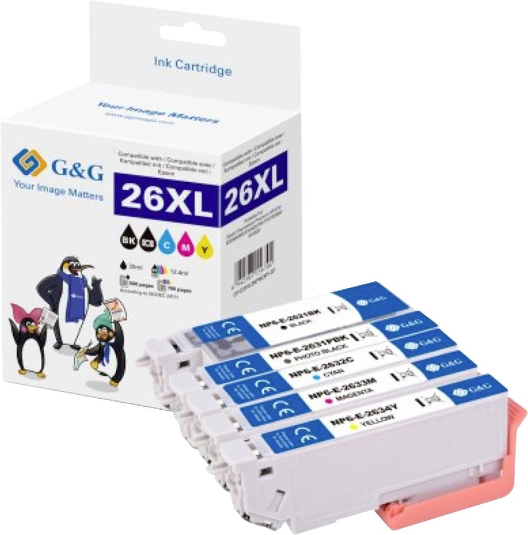 G&G Druckerpatrone Kompatibel GP-E26XLBKPBCMY-5P