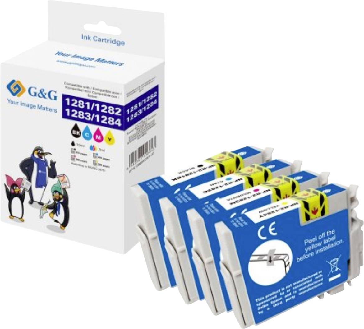 G&G Druckerpatrone Kompatibel Schwarz, Cyan, Magenta, Gelb NP-R2-1281-4 GP-E1285BKCMY-4P