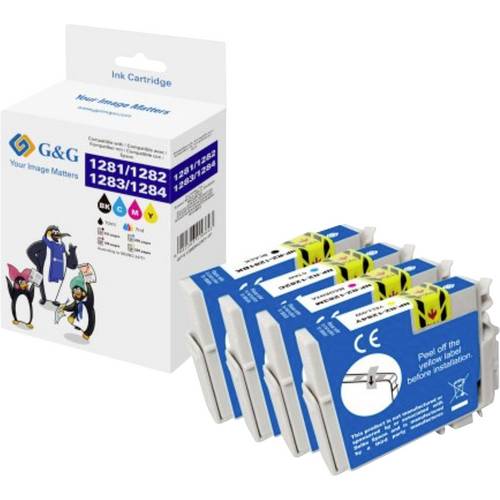 G&G Druckerpatrone Kompatibel Schwarz, Cyan, Magenta, Gelb NP-R2-1281-4 GP-E1285BKCMY-4P