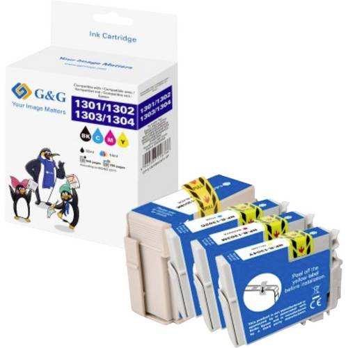 G&G Druckerpatrone Kompatibel Cyan, Magenta, Gelb EPSON T1301*4/1302/1303/1304*2 GP-E1301BKCMY-4P