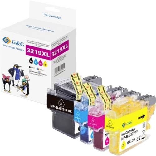 G&G Druckerpatrone Kompatibel Schwarz, Cyan, Magenta, Gelb NP-B-03219XLBKCMY-B GP-B3219XLBKCMY-4P