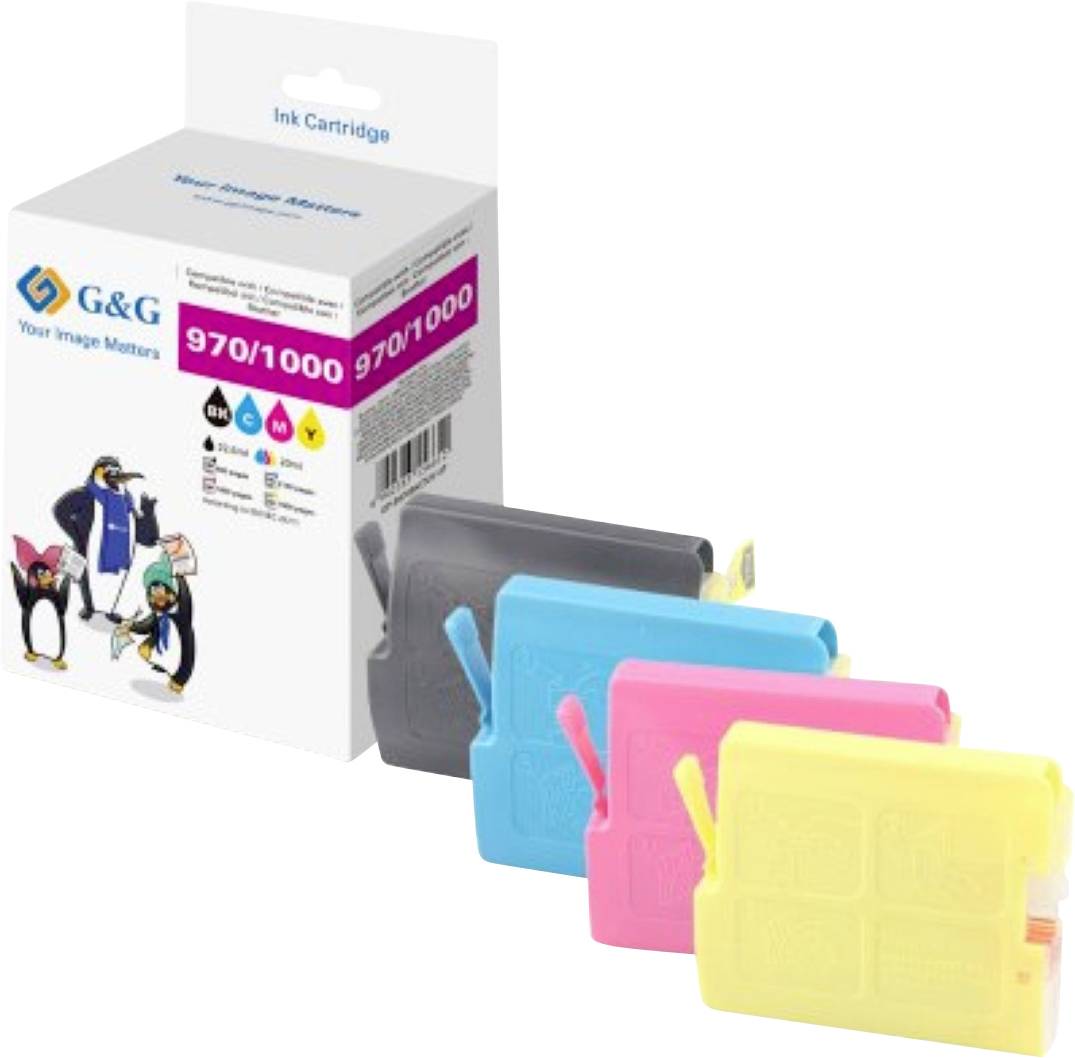 G&G Druckerpatrone Kompatibel Schwarz, Cyan, Magenta, Gelb NP-B-0051BKCMY GP-B970BKCMY-4P