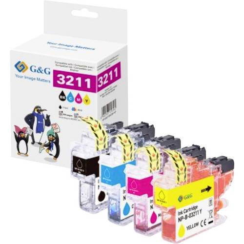 G&G Druckerpatrone Kompatibel Schwarz, Cyan, Magenta, Gelb NP-B-03211BKCMY-B GP-B3211BKCMY-4P