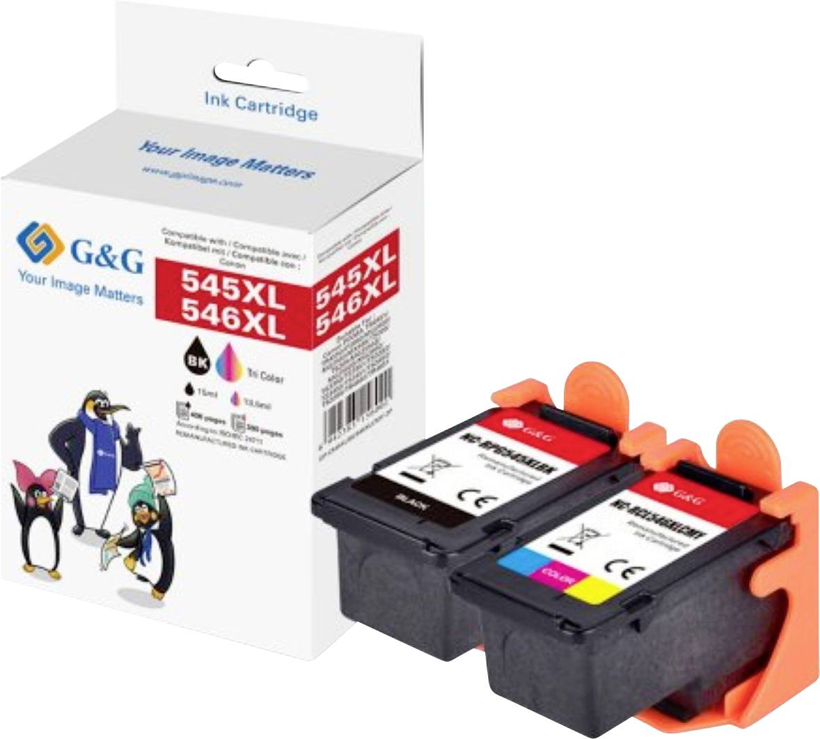 G&G Druckerpatrone Kompatibel Schwarz, Color NC-PRG545XLBK-TS5/RCL546XLCMY-T GP-C545XLBK/546XLCMY-2P