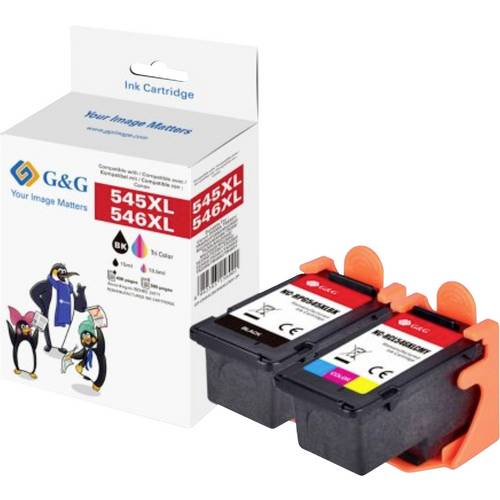 G&G Druckerpatrone Kompatibel Schwarz, Color NC-PRG545XLBK-TS5/RCL546XLCMY-T GP-C545XLBK/546XLCMY-2P