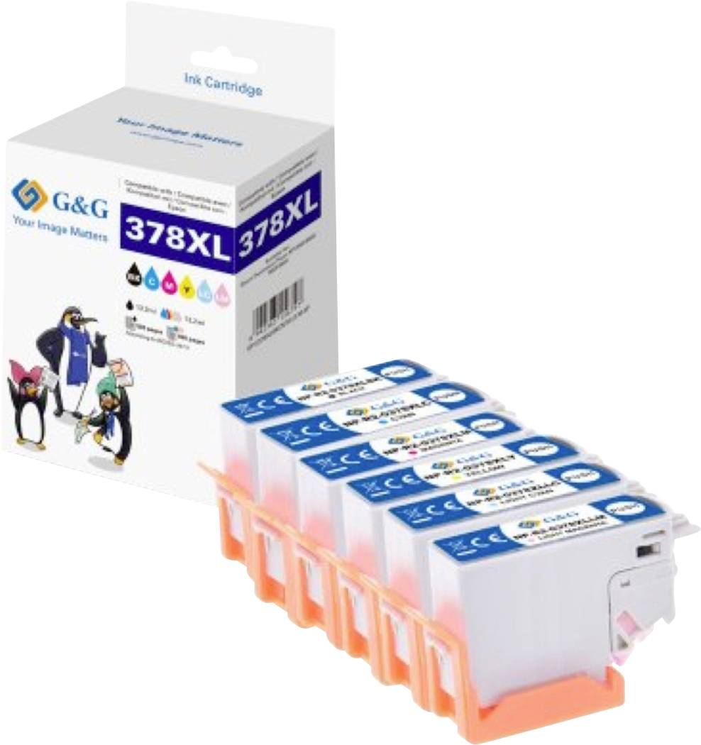 G&G Druckerpatrone Kompatibel GP-E378XLBKCMYLCLM-6P