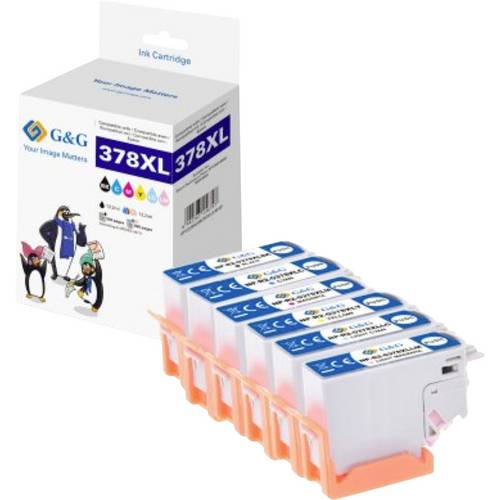 G&G Druckerpatrone Kompatibel GP-E378XLBKCMYLCLM-6P