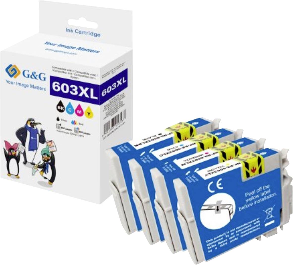 G&G Druckerpatrone Kompatibel Schwarz, Cyan, Magenta, Gelb GP-E603XLBKCMY-4P