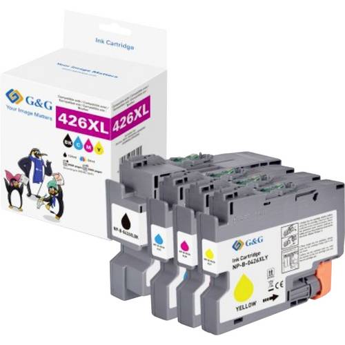 G&G Tinte Kombi-Pack Kompatibel Schwarz, Cyan, Magenta, Gelb GP-B426XLBKCMY-4P