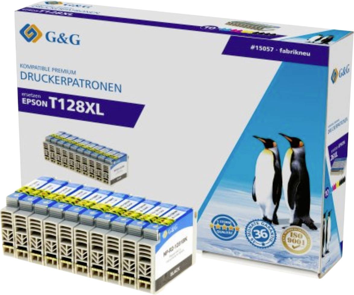 G&G Druckerpatrone Kompatibel Schwarz, Cyan, Magenta, Gelb NP-R-1281*4/1282-4*2 1P1281-10