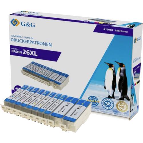 G&G Druckerpatrone Kompatibel Schwarz, Cyan, Magenta, Gelb NP-R-2621*2/2631-4*2 1P2621-10