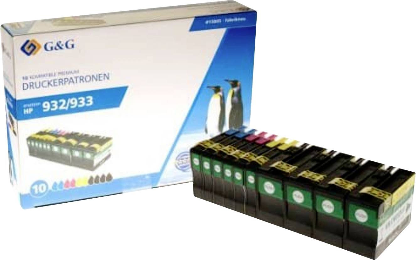 G&G Druckerpatrone Kompatibel Schwarz, Cyan, Magenta, Gelb NP-H 932XLBK*4/933XLCMY*2 1P932-10
