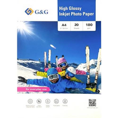 G&G Fotopapier 20 Blatt DIN A4 hochglänzend 180g/m² - die preiswerte Alternative!