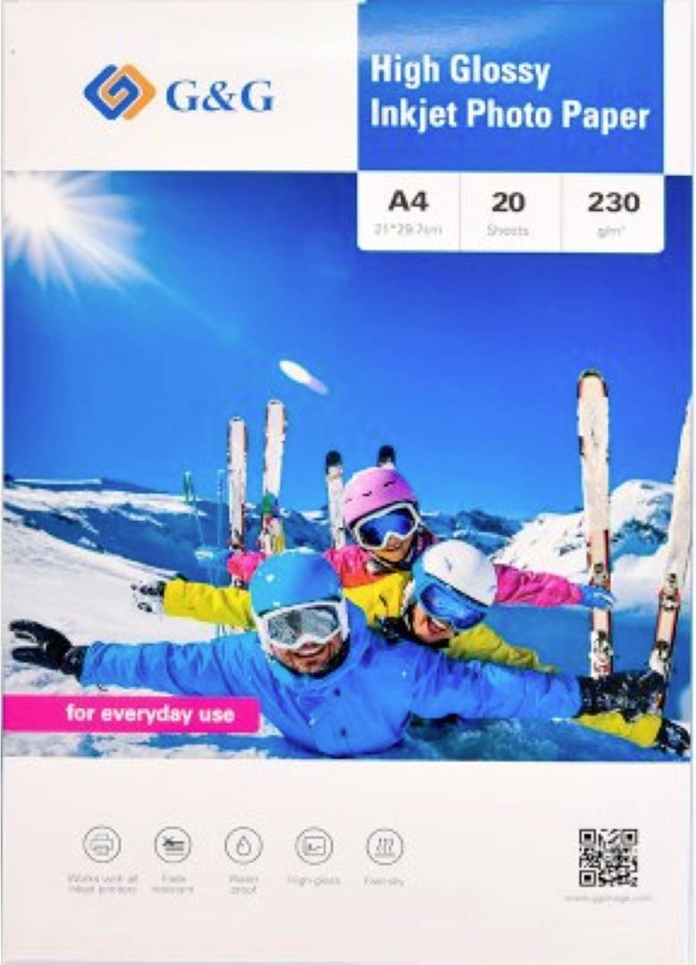G&G Fotopapier 20 Blatt DIN A4 hochglänzend 230g/m² - die preiswerte Alternative!