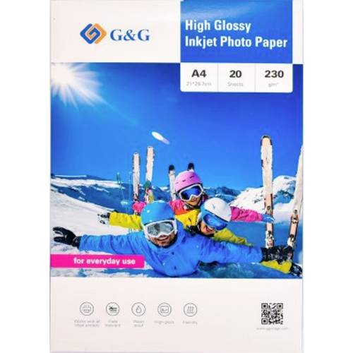 G&G Fotopapier 20 Blatt DIN A4 hochglänzend 230g/m² - die preiswerte Alternative!