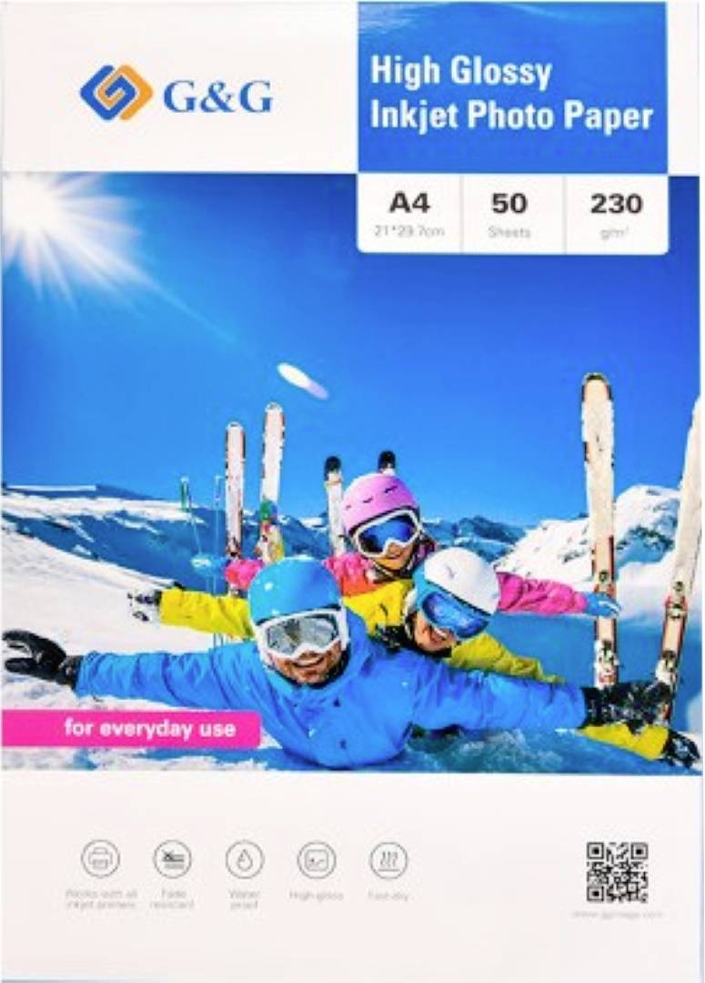 G&G Fotopapier 50 Blatt DIN A4 hochglänzend 230g/m² - die preiswerte Alternative!