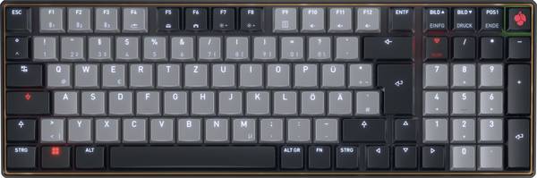 CHERRY KW 550 MX LP Bluetooth® Tastatur Deutsch, QWERTZ Schwarz Beleuchtet