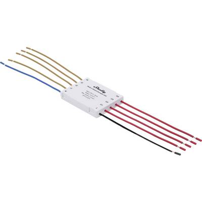 Ein weißer elektronischer Treiber mit vier roten, einem schwarzen und einem blauen Draht auf der einen Seite und drei braunen Drähten auf der anderen Seite, beschriftet mit Sinolite.