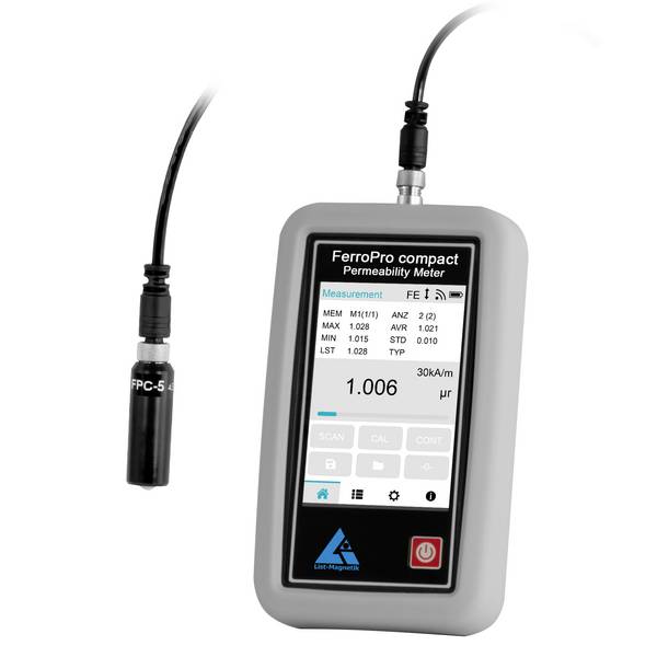 PCE Instruments Permeabilitätsmessgerät LM-FERRO-PRO |Messbereich 1,000 ... 5,000 µr |Auflösung 0,001 µr |Datenlogger