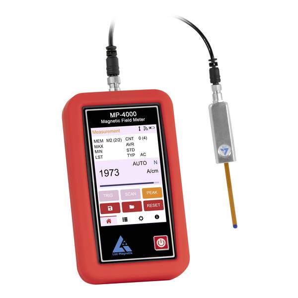 PCE Instruments Magnetfeldmessgerät LM-MP4000-4TF |DC 0 … 40000 A/cm |AC 0 … 40000 A/cm |Transversale Flexsonde