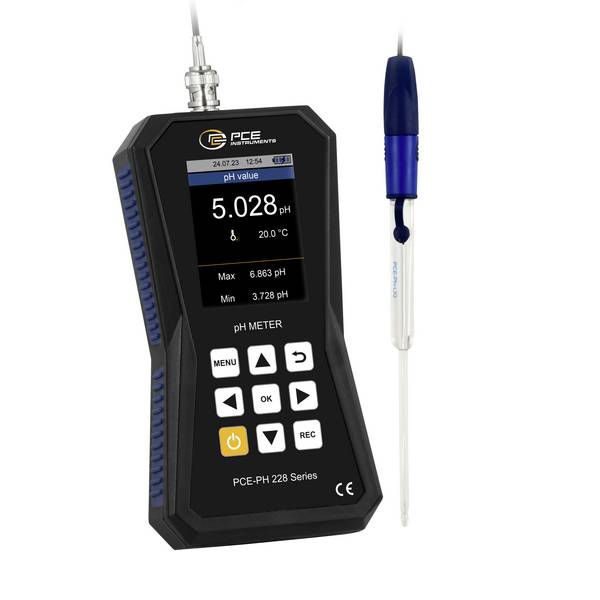 PCE Instruments Hochpräzises pH-Messgerät PCE-PH 228LIQ für kleine Flüssigkeitsmengen |Genauigkeit ± 0,002 pH + 2 Digit