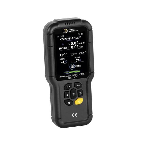 PCE Instruments Formaldehydmessgerät PCE-VOC 5 |HCHO 0 … 5 ppm / 0 … 6,25 mg/m³ |TVOC 0 … 10 mg/m³ |Temperatur 0 … 50 °C