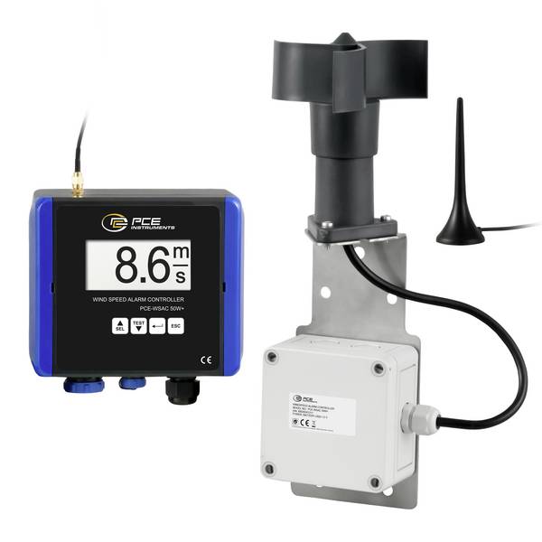 PCE Instruments Anemometer PCE-WSAC 50W+ 230 Messbereich 4..180 km/h |mph |m/s |110..230 V |Funkübertragung |Datenlogger