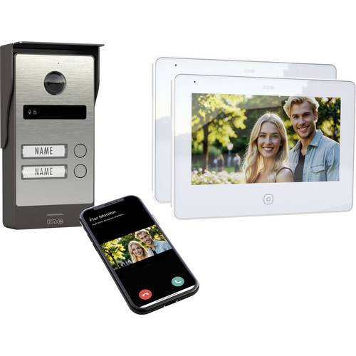 m-e modern-electronics ALL-V20S-M7W-IPS Video-Türsprechanlage WLAN, 2-Draht Edelstahl, Weiß