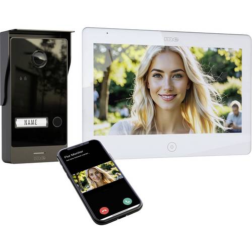 m-e modern-electronics ALL-V10B-M10W-IPS Video-Türsprechanlage 2-Draht 2-Drahtübertrager Schwarz/Weiß