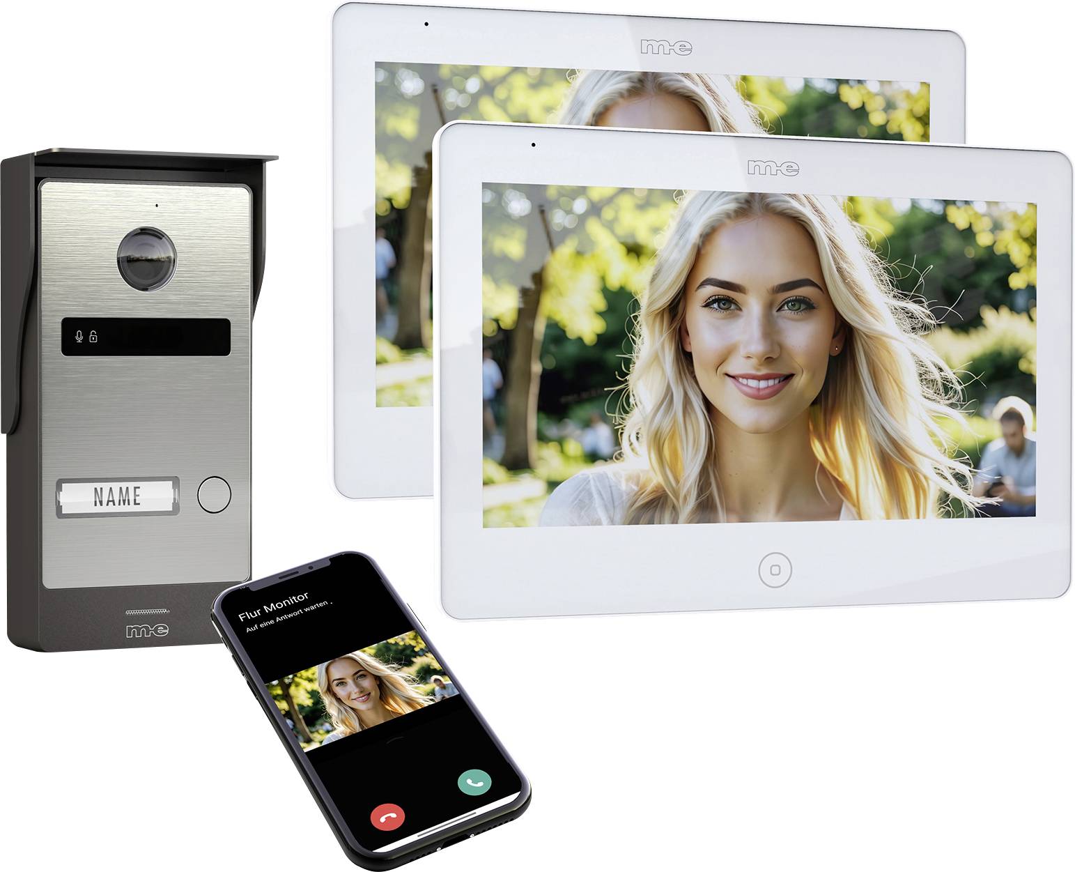 m-e modern-electronics ALL-V10S-2M10W-IPS Video-Türsprechanlage 2-Draht, WLAN