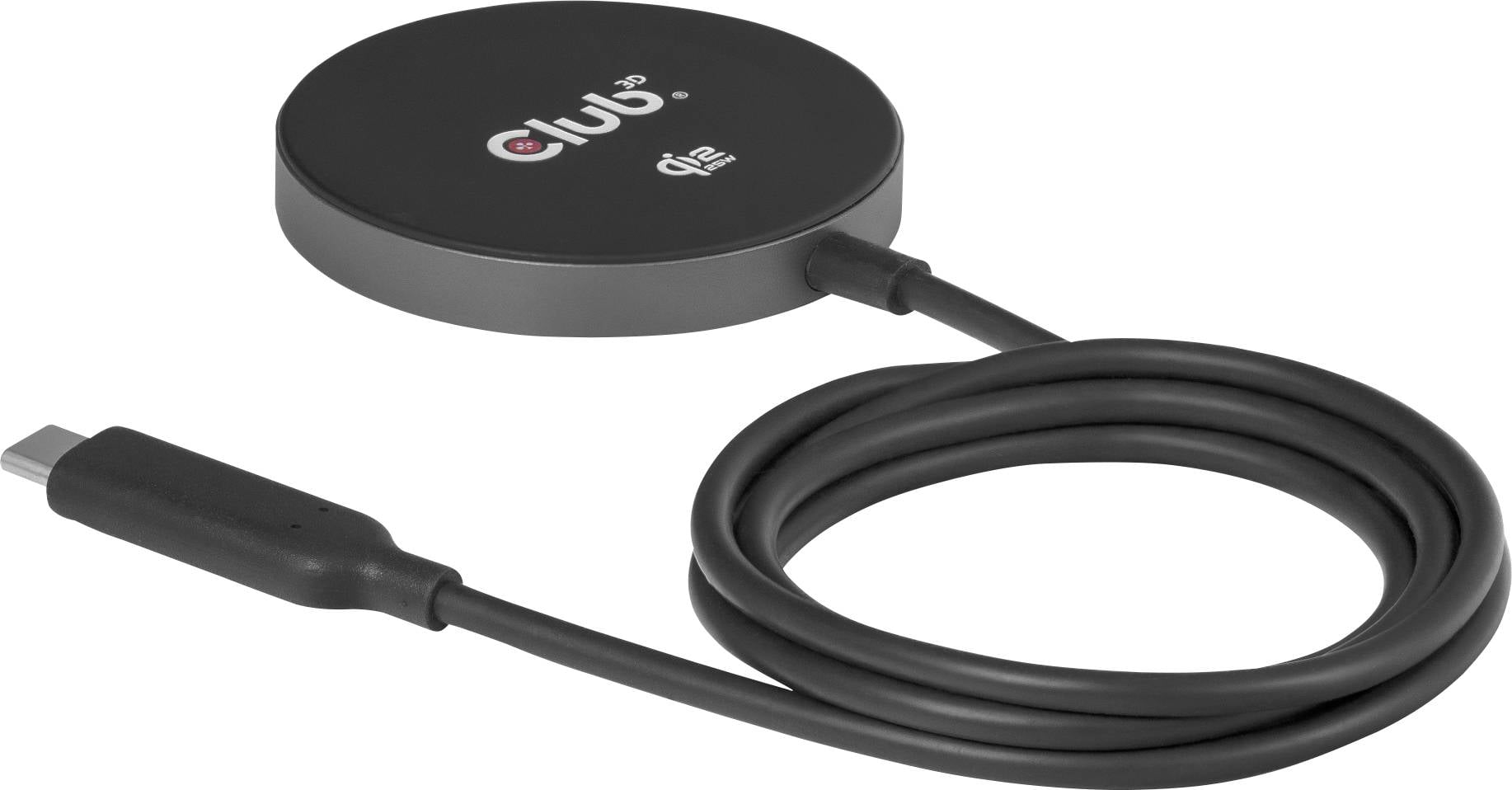 club3D Induktions-Ladegerät 25 W Qi2 USB-C 25Wa CAC-3027 Ausgänge Induktionslade-Standard Schwarz