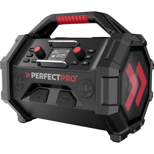 Thumbnail - PerfectPro Perfectpro Rocktagon 18v Baustellenradio DAB+, FM Schwarz, Rot
