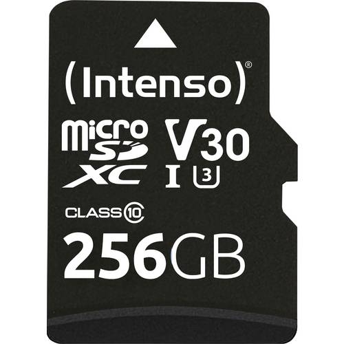 Intenso Professional miniSDXC-Karte Retail 256 GB Class 10, UHS-I U3, v30 Video Speed Class Wasserfest, Temperaturbestän...