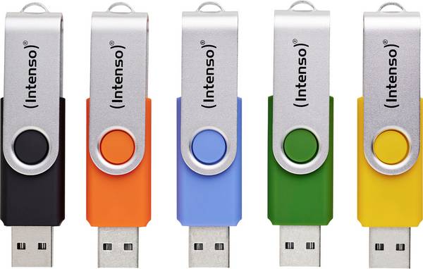 Intenso Office Line USB-Stick 1 St. Retail 32 GB Gelb, Grün, Schwarz, Blau, Orange 3543585 USB-A (USB 3.2 Gen 1)