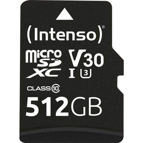 Intenso Professional miniSDXC-Karte Retail 512 GB Class 10, UHS-I U3, v30 Video Speed Class Wasserfest, Temperaturbestän...