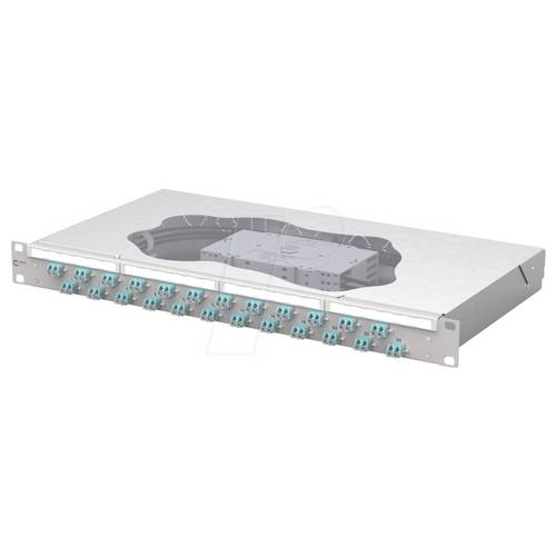 Metz Connect OpDAT fix2 Patchfeld splice 24xLC-D OM3 Patch-Panel 483 mm (19) 1 HE Lichtgrau