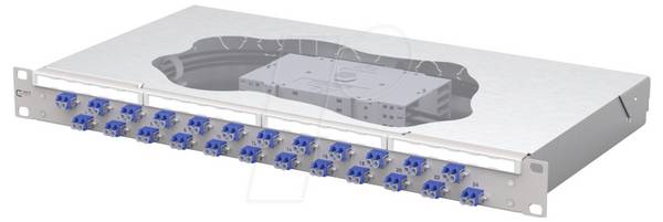Metz Connect OpDAT fix2 Patchfeld splice 24xLC-D OS2 Patch-Panel 483 mm (19") Kabel 1 HE Lichtgrau Bestückt