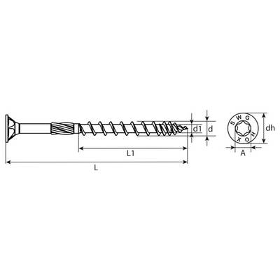 SWG Hox 17901608067 Senkschrauben 6 mm 80 mm T-Profil DIN 18360 Stahl verzinkt 50 St.-2