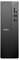 „Schlanker schwarzer Dell-Desktop-Tower mit silbernem Logo, USB-Anschlüsse an der Vorderseite, Audio-Buchsen und Stromschalter."
