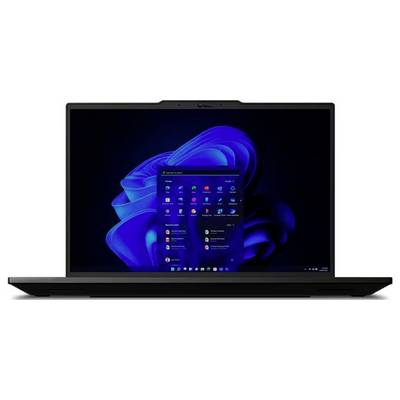 Ein Laptop-Display, das einen Desktop mit dem geöffneten Windows 11-Startmenü anzeigt. Der Hintergrund ist ein blaues abstraktes Muster.