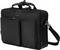 Eine schwarze Laptoptasche mit mehreren verschließbaren Fächern mit Reißverschluss und einem Schultergurt, entwickelt zum sicheren Transport eines Laptops und Zubehörs.