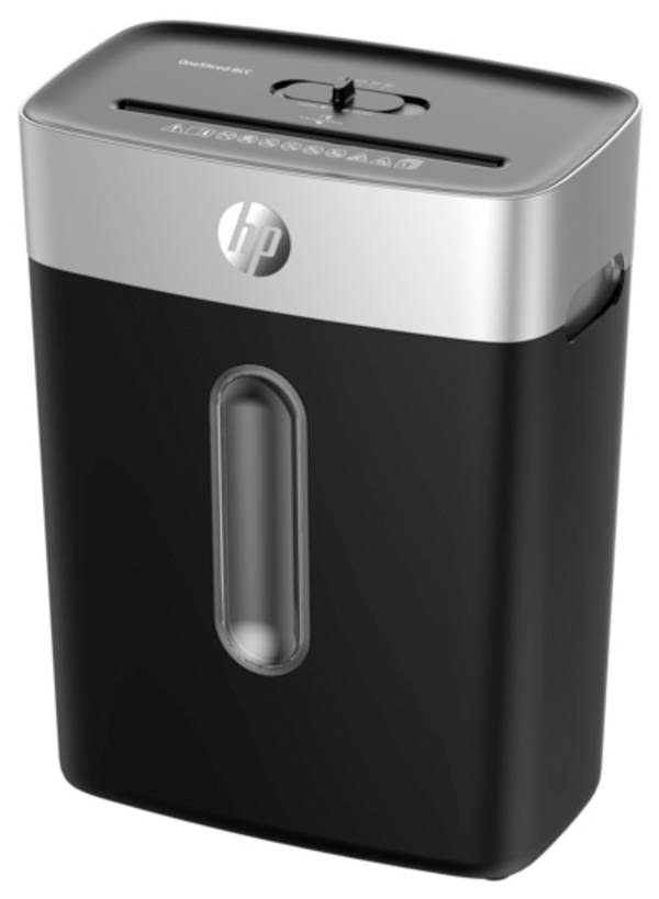 HP OneShred 8CC Aktenvernichter 8 Blatt Partikelschnitt P-4 15 l Vernichtet auch Büroklammern, Heftklammern, Kreditkarte