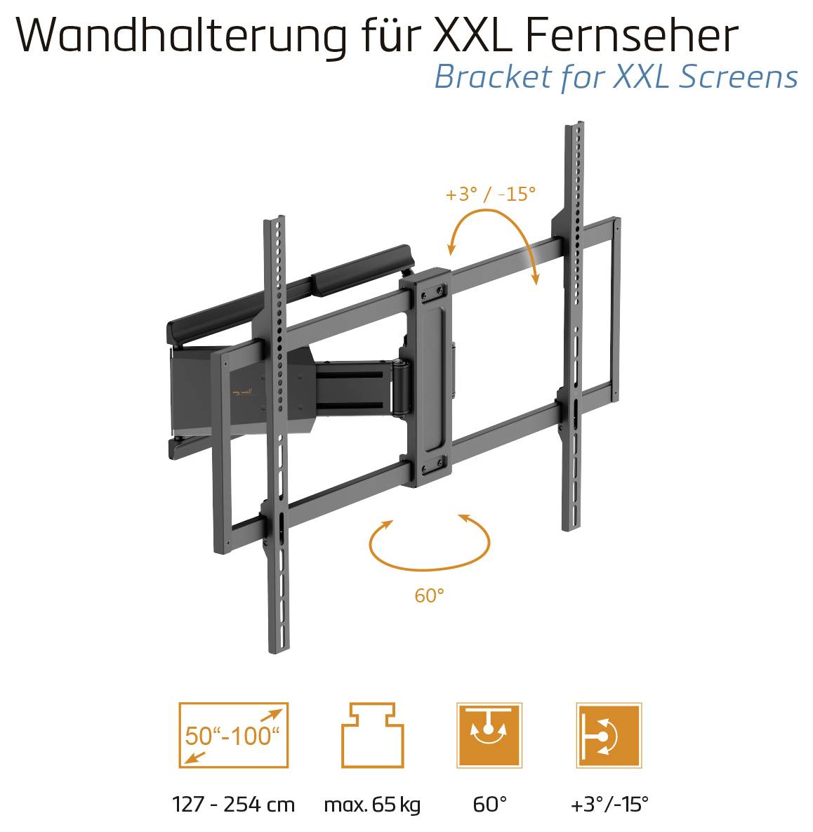 My Wall "HP46L" TV-Wandhalterung Schwenkbar-4